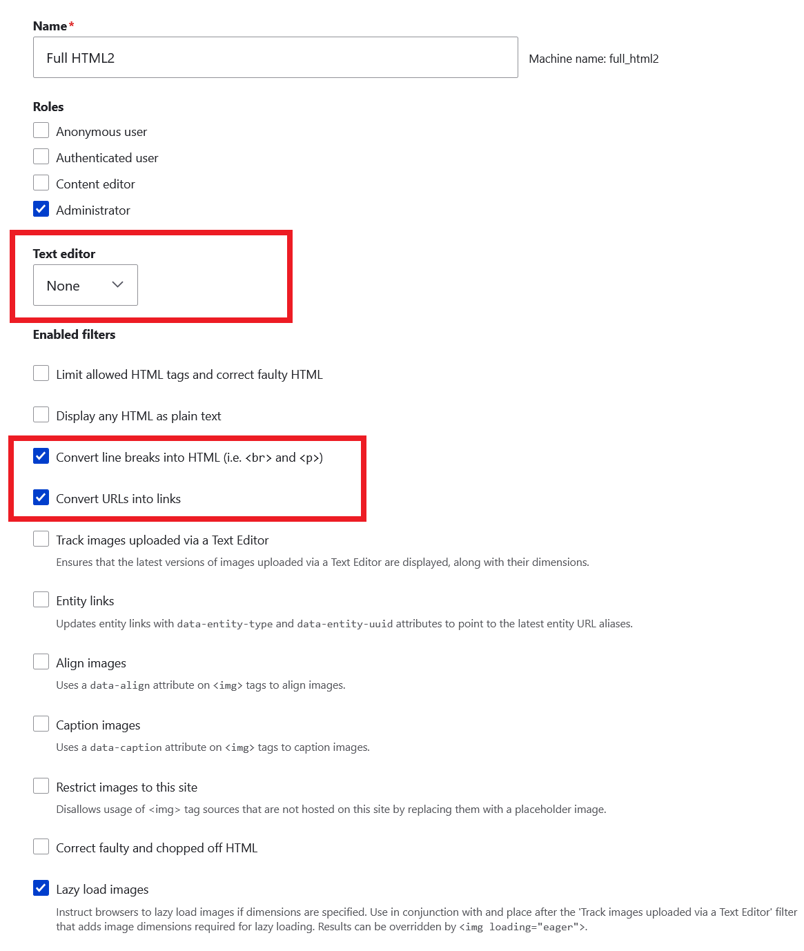 drupal-add-text-format FUll HTML2