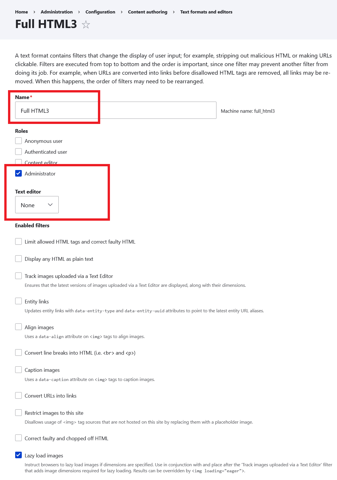 drupal-add-text-format FUll HTML3