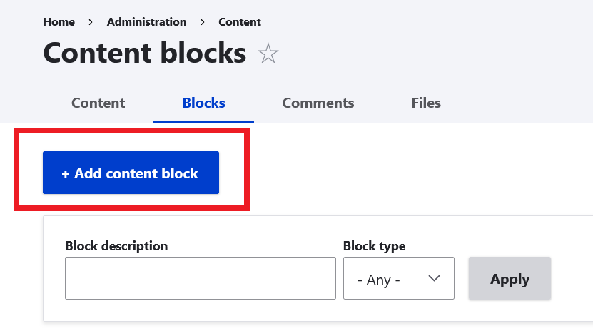 Add content block in Drupal